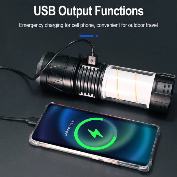 Ліхтар Li-Ion акум Type-C світильник zoom CH-5021-GT+COB