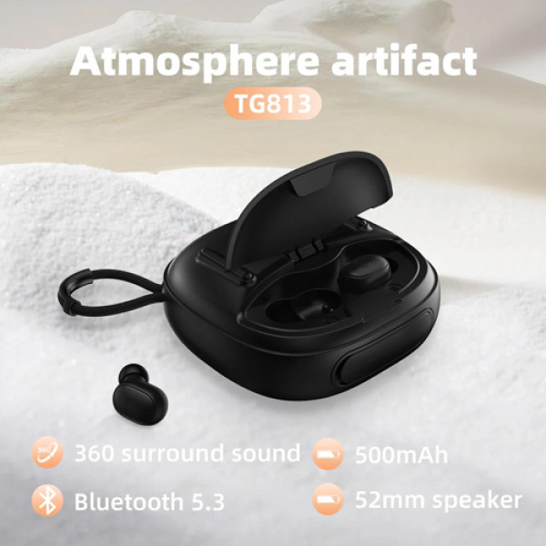 Bluetooth колонка з навушниками радіо speakerphone чорна TG813