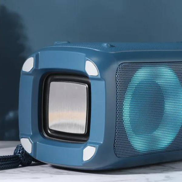Bluetooth колонка радіо speakerphone RGB підсвічування синє TG333