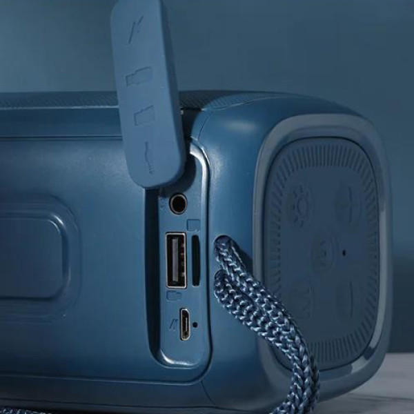 Bluetooth колонка радіо speakerphone RGB підсвічування синє TG333