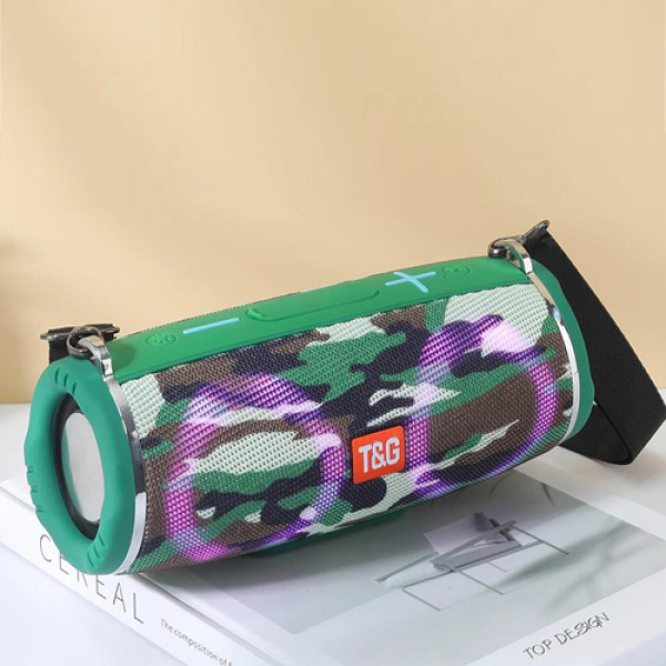 Bluetooth колонка радіо speakerphone RGB підсвічування камуфляж TG642