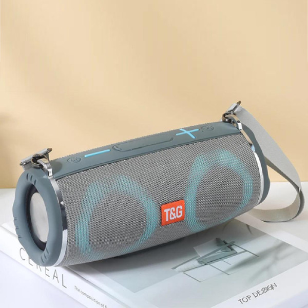 Bluetooth колонка радіо speakerphone RGB підсвічування сіре TG642