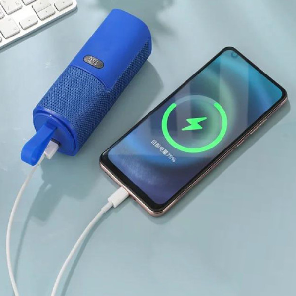 Bluetooth колонка з навушниками Power Bank радіо speakerphone синя TG807