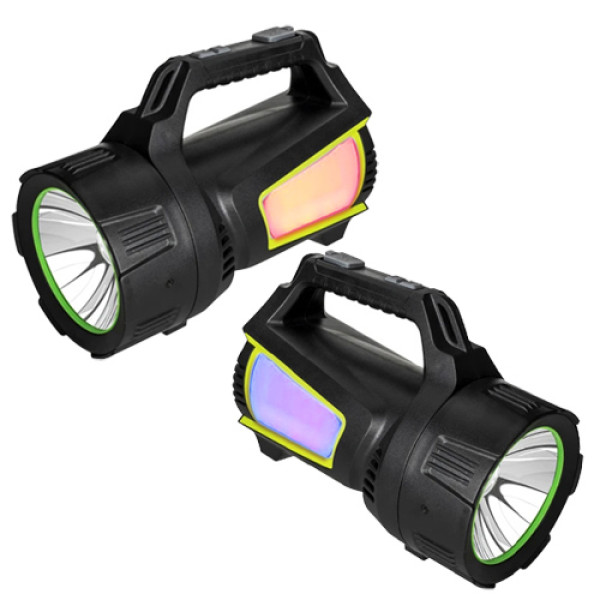 Ліхтар 4x18650 Power Bank Type-C white+red+blue Box T100A-10W+2COB