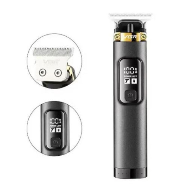 Тример акумуляторний 3 насадки LED дисплей VGR V-985