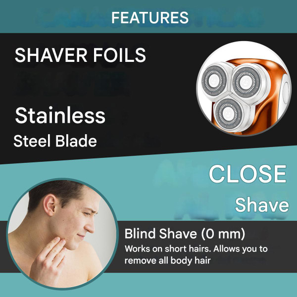 Електробритва роторна IPX5 LED дисплей Blue VGR V-346