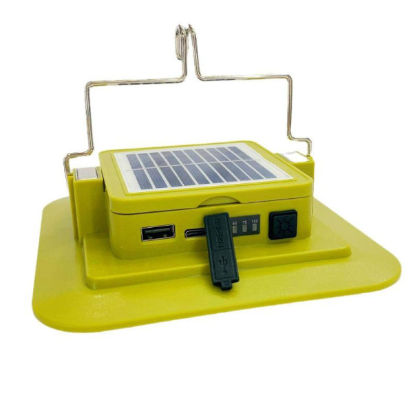 Фонарь кемпинг 229L-SMD (white+yellow), 3х18650, солн. панель, power bank, ЗУ Type-C, магнит, крюк