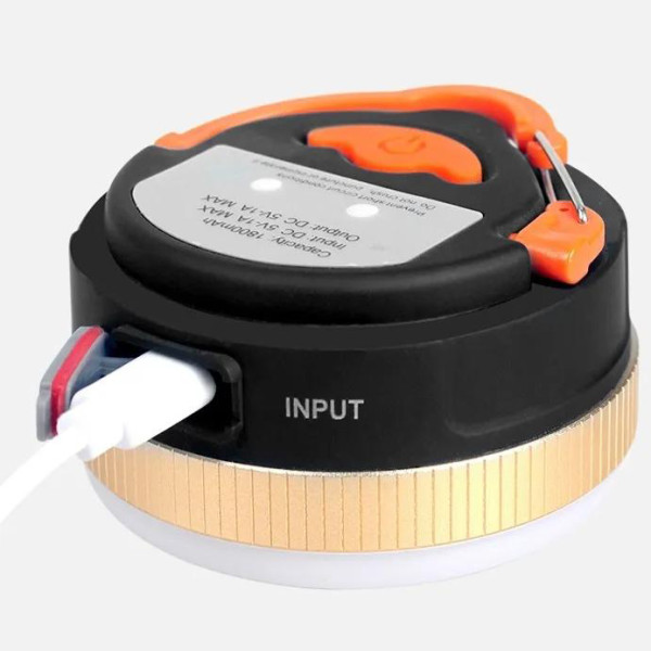 Фонарь кемпинг YD-7-7SMD(white+red), Li-Ion аккумулятор, power bank, ЗУ Type-C, магнит, крюк