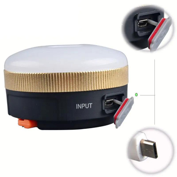 Фонарь кемпинг YD-7-7SMD(white+red), Li-Ion аккумулятор, power bank, ЗУ Type-C, магнит, крюк