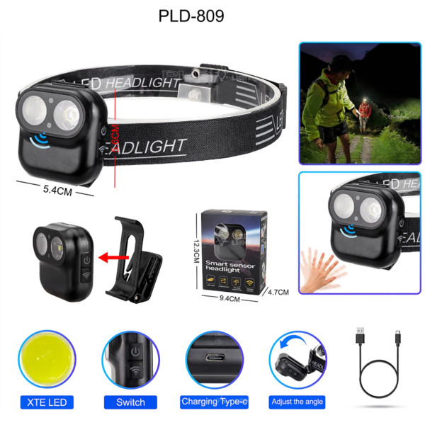 Ліхтар Li-Ion акум Type-C датчик руху магніт кліпсу W809-2XTE