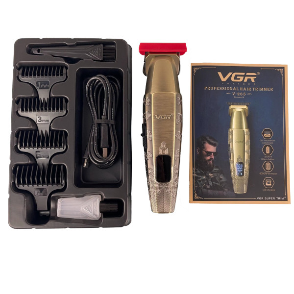 Тример акумуляторний 4 насадки 1600 mAh LED дисплей 8000 RPM VGR V-265