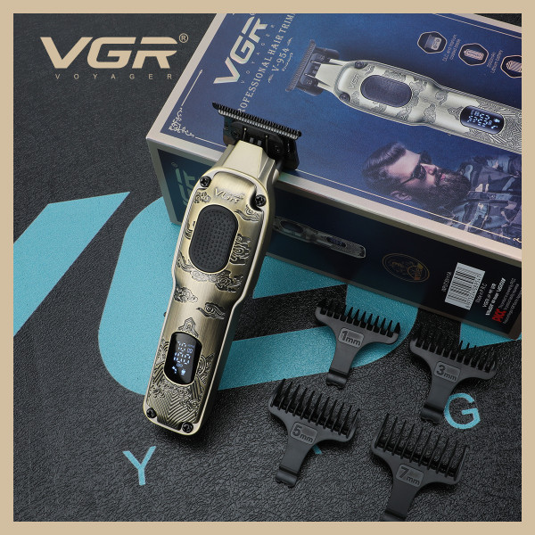 Тример акумуляторний 4 насадки LED дисплей 7000 RPM VGR V-954