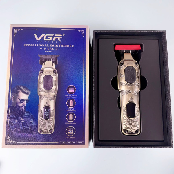 Тример акумуляторний 4 насадки LED дисплей 7000 RPM VGR V-954