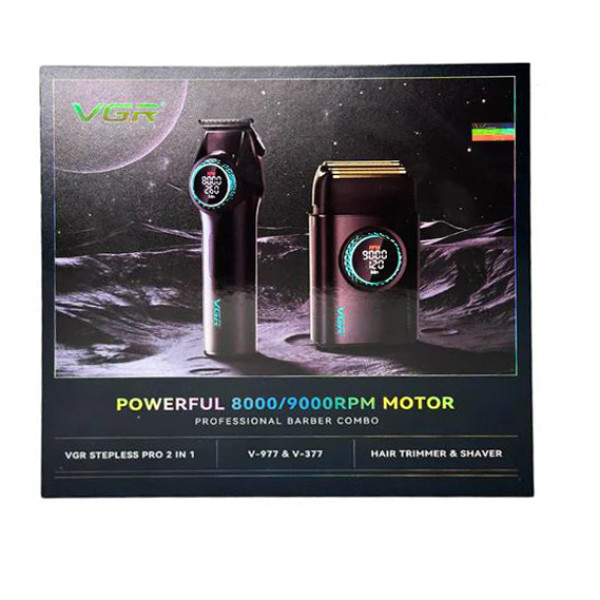 Комплект VGR 2 в 1 V-977&V-377 BLACK, триммер и шейвер