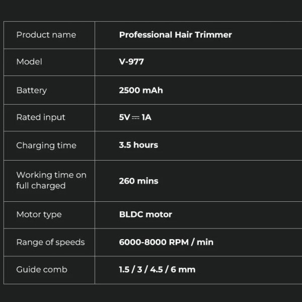 Комплект VGR 2 в 1 V-977&V-377 BLACK, триммер и шейвер