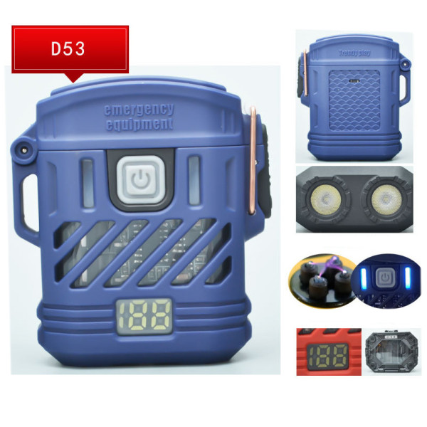 Ліхтар Li-Ion акум Type-C запальничка індикація заряду 2LED MULTIFUNCTIONAL D53-2LED