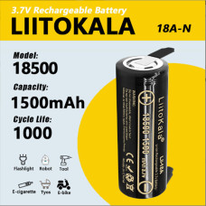 Акумулятор 18500, LiitoKala Lii-18A-N, 1500mah, з контактами під паяння, ОРИГІНАЛ