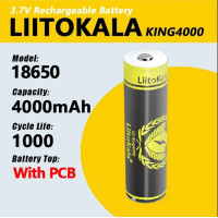 Акумулятор 18650, LiitoKala King4000-PCB, 4000mAh, З ЗАХИСТОМ, ОРИГІНАЛ