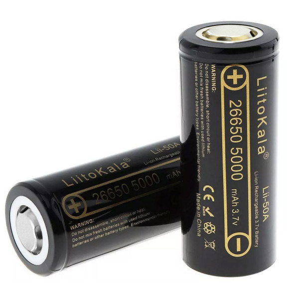 Акумулятор високострумовий 26650, LiitoKala Lii-50A-JT, 5000mAh, ОРІГІНАЛ
