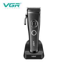 Машинка для стрижки акумуляторна 11 насадок EXTERNAL ROTOR MOTOR MIM лезо док-станція біла VGR V-880C