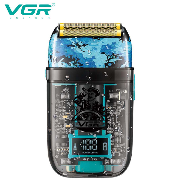 Електробритва шейвер подвійне лезо IPX5 LED дисплей VGR V-352