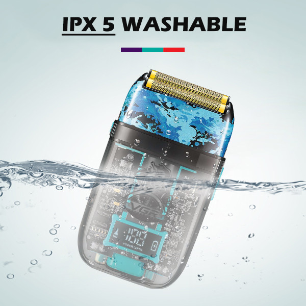 Електробритва шейвер подвійне лезо IPX5 LED дисплей VGR V-352