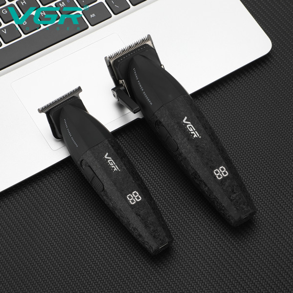 Комплект для стрижки 2 в 1 акумуляторна машинка та триммер VGR V-640 Black