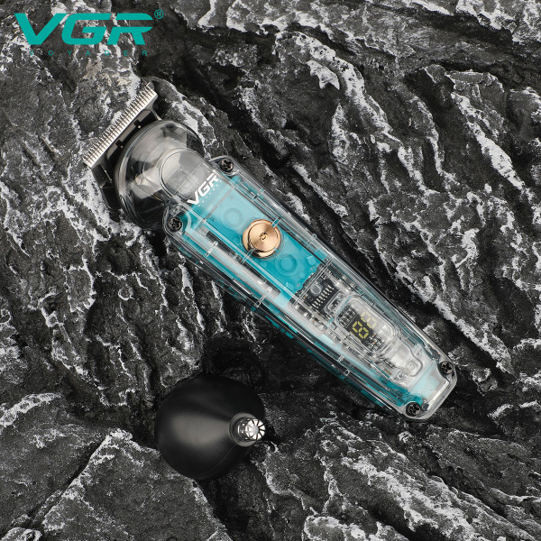 Тример 2 в 1 для носа та бороди акумуляторний 4 насадки IPX6 LED дисплей VGR V-949