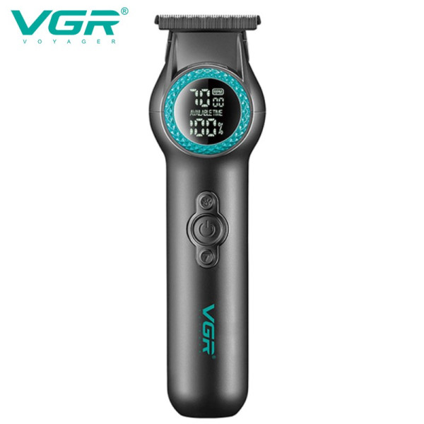 Тример акумуляторний 3 насадки TURBO режим регулювання потужності LED підсвічування зелений VGR V-990