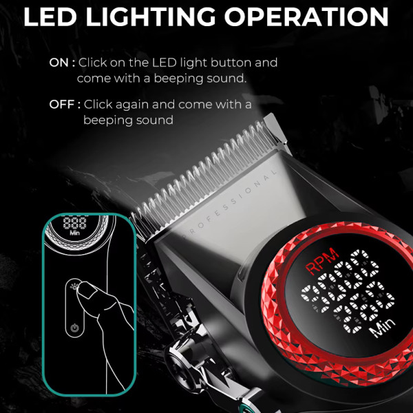 Машинка для стрижки акумуляторна 6 насадок TURBO 9000 RPM керамічне лезо золотиста VGR V-003