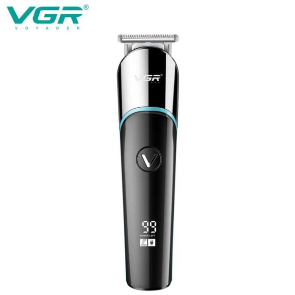 Тример акумуляторний 4 насадки LED дисплей синій VGR V-291