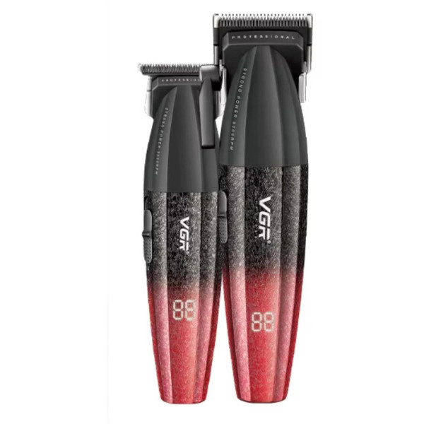Комплект для стрижки 2 в 1 акумуляторна машинка та триммер VGR V-640 Red