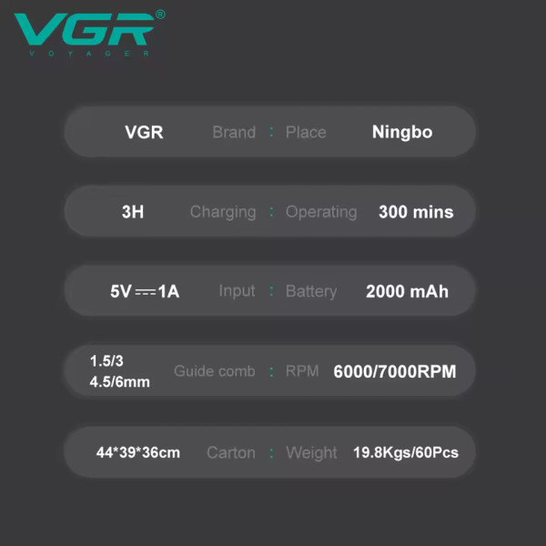 Тример акумуляторний 4 насадки 7000 RPM VGR V-995