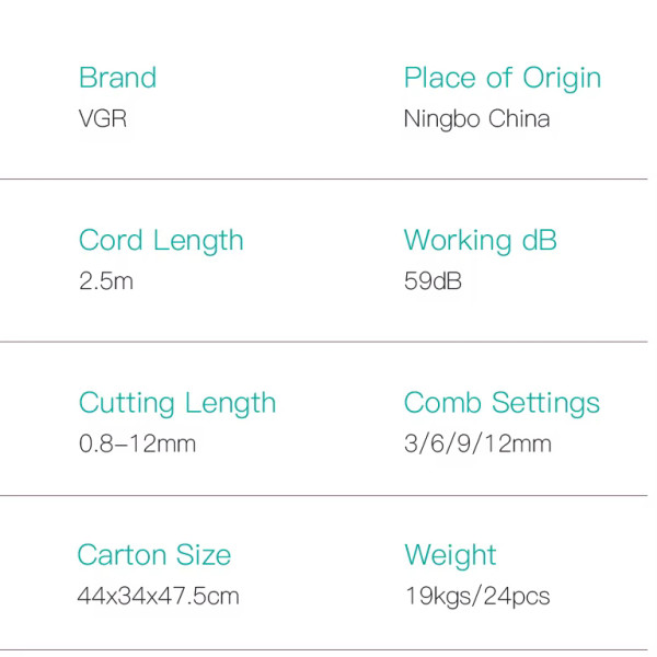 Машинка для стрижки акумуляторна 4 насадки VGR V-130