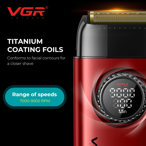 Комплект для стрижки 4 в 1 машинка триммер електробритва та фен VGR STEPLERSS PRO 4 IN 1 Red