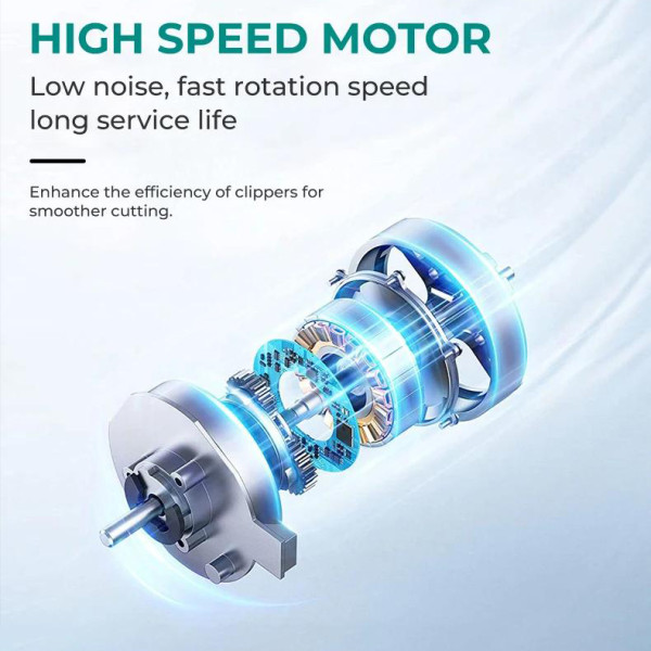 Машинка для стрижки акумуляторна 6 насадок 8000 RPM 3000 mAh LED дисплей зелена VGR V-273