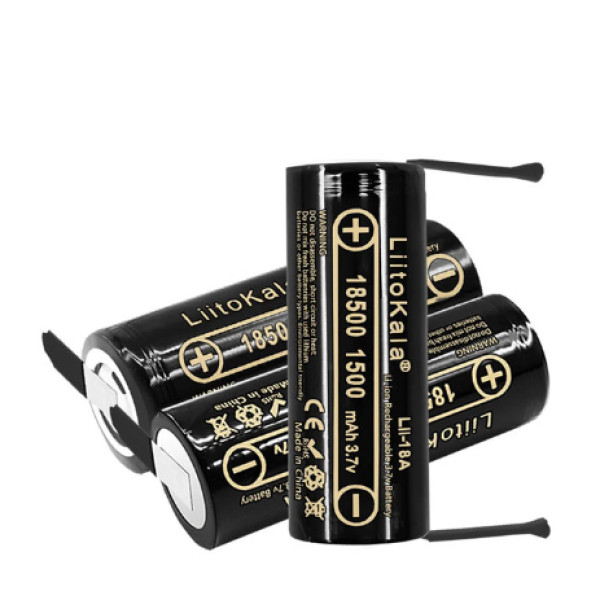 Акумулятор 18500, LiitoKala Lii-18A-N, 1500mah, з контактами під паяння, ОРИГІНАЛ