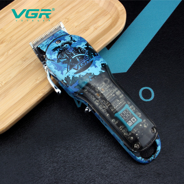 Машинка для стрижки акумуляторна 4 насадки LED дисплей VGR V-687
