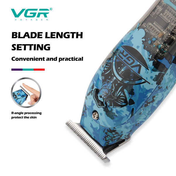 Тример акумуляторний 3 насадки LED дисплей VGR V-923