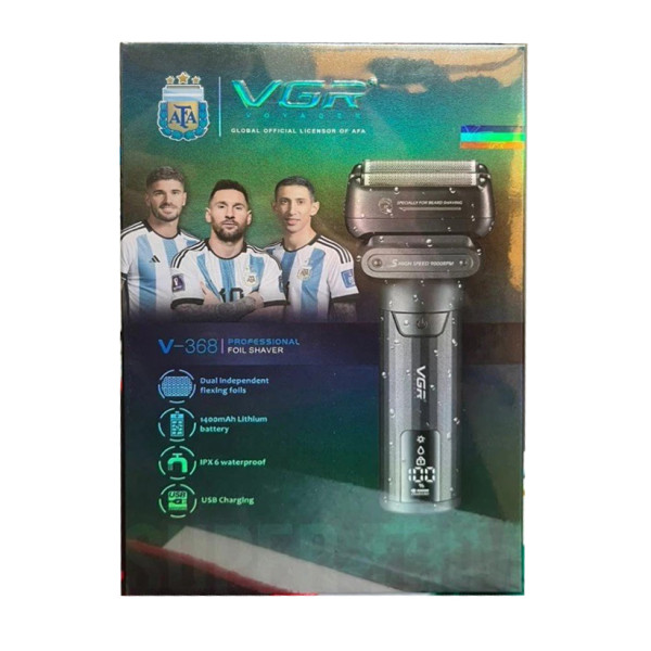 Електробритва шейвер подвійне лезо IPX6 LED дисплей VGR V-368