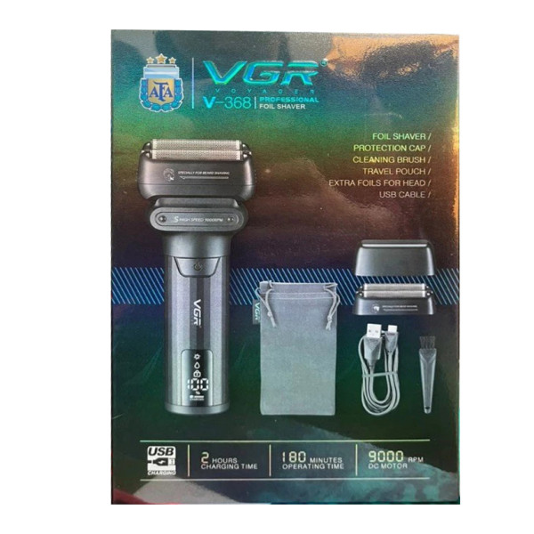 Електробритва шейвер подвійне лезо IPX6 LED дисплей VGR V-368