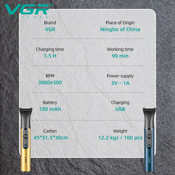 Тример 2 в 1 для носа та волосся акумуляторний синій VGR V-626