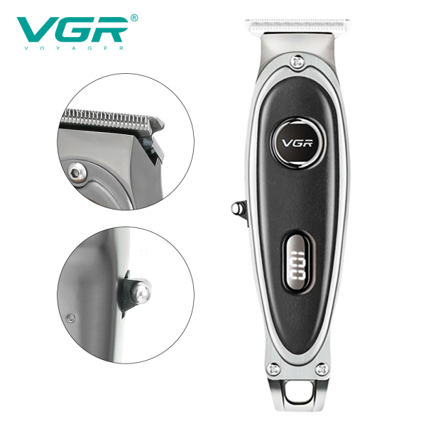 Тример акумуляторний 3 насадки LED дисплей чорний VGR V-263