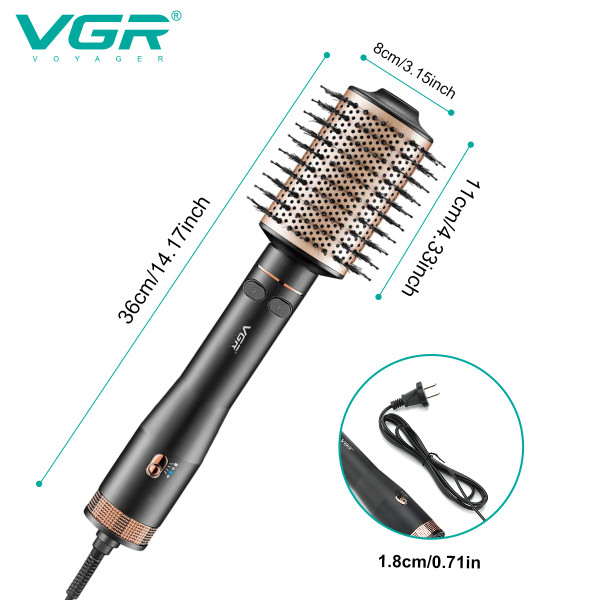 Фен-щетка стайлер VGR V-494 BLACK, 2 режима, 3 уровня температуры