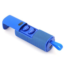 Bluetooth колонка з навушниками Power Bank радіо speakerphone синя TG807