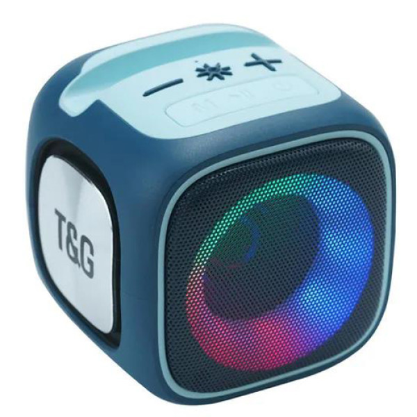 Bluetooth колонка радіо speakerphone RGB підсвічування синє TG359