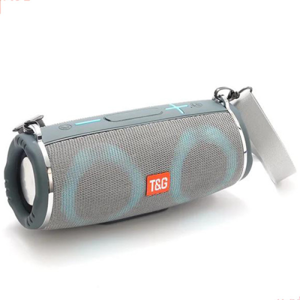 Bluetooth колонка радіо speakerphone RGB підсвічування сіре TG642