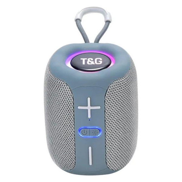 Bluetooth колонка радіо speakerphone RGB підсвічування сіре TG658