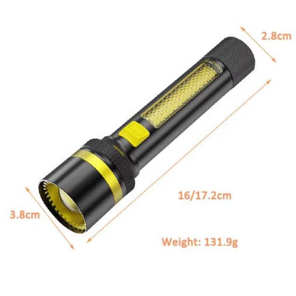 Фонарь 24094-WHITE LASER LED PM10-TG+COB(White+Red), Li-Ion аккумулятор, ЗУ Type-C, zoom