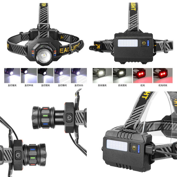 Ліхтар 3x18650 Type-C потужний zoom Box BL-T701A-TG